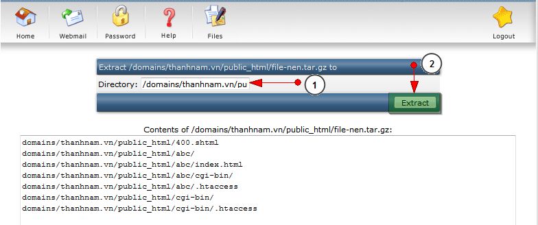 Xác nhận đường dẫn giải nén file