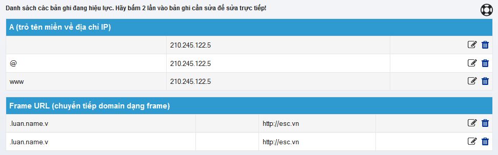 Tạo bản ghi A trỏ về IP chuyển hướng