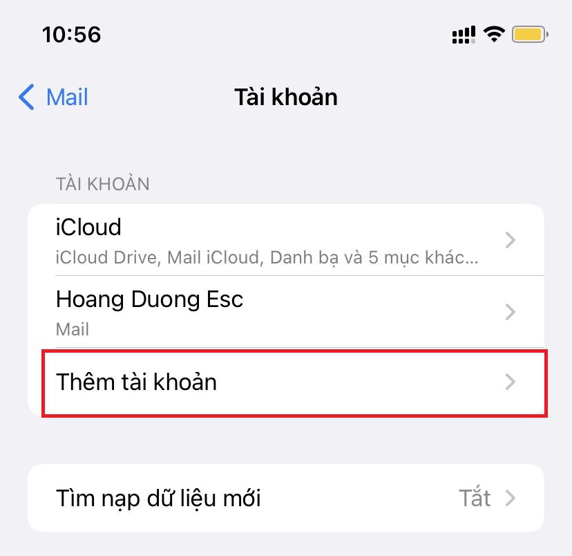 Bước 4 - Thêm tài khoản