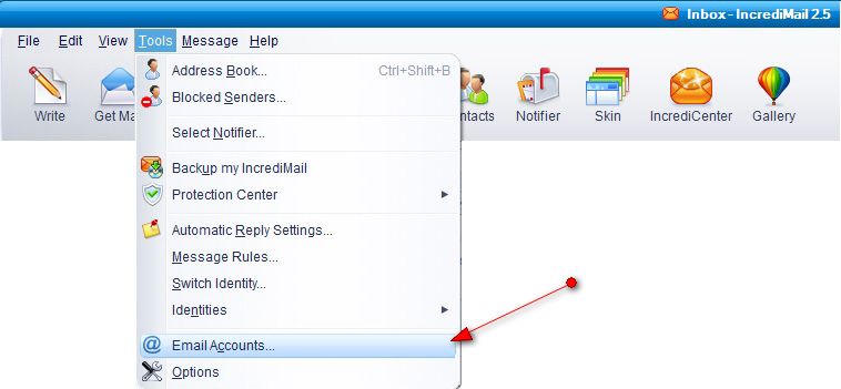 Chọn Email Accounts