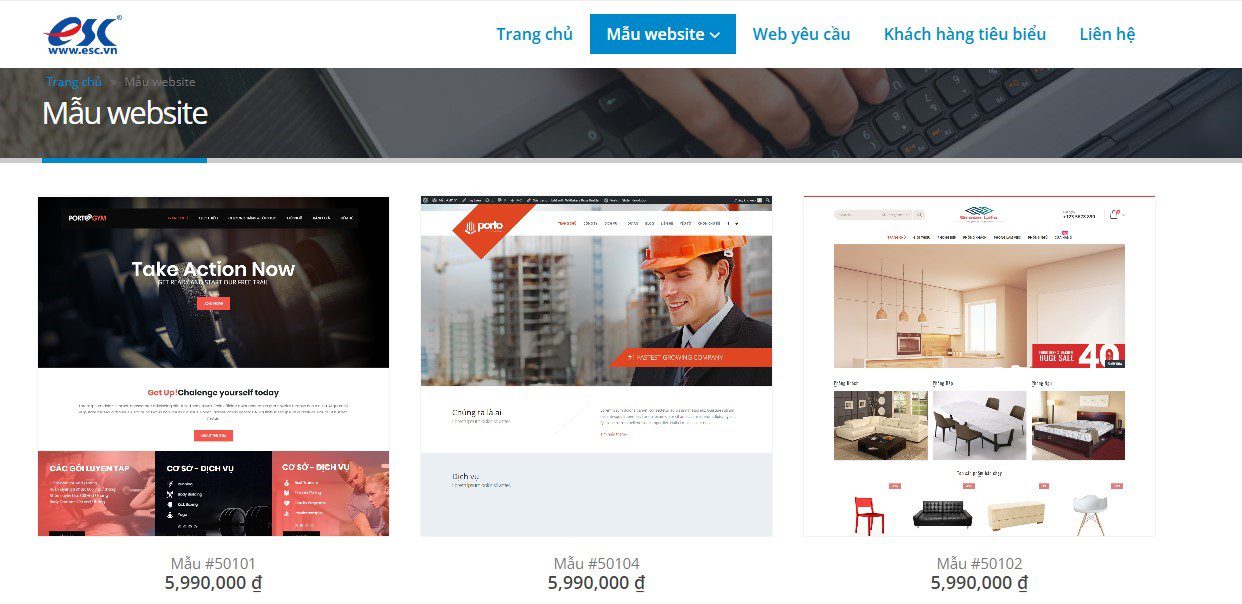 Website mẫu ESC