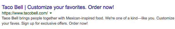 meta description taco bell