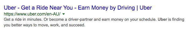 meta description uber