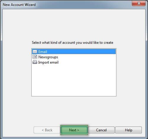 Chọn loại tài khoản Email