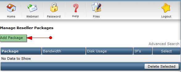 Thêm gói Manage Reseller Packages mới