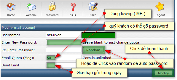 Nội dung email reset password